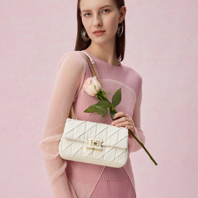 Women's chain bag rhombic leather one shoulder underarm bag