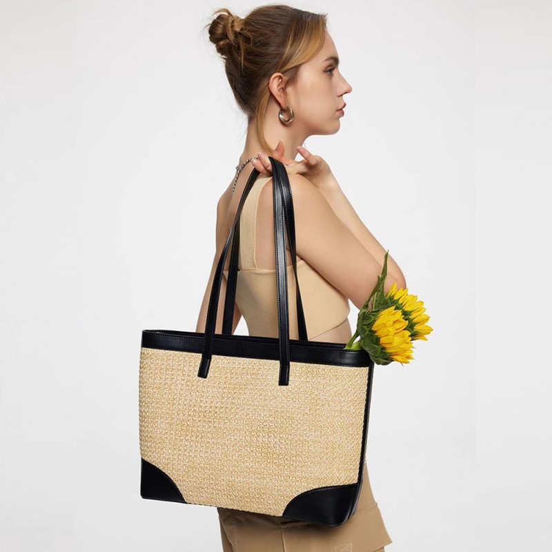 Woven commuter casual college student shoulder bag