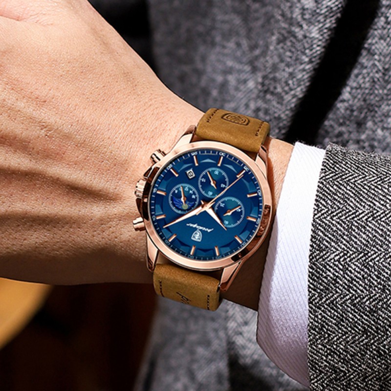 New waterproof men's watch, fashionable, casual, trendy and with a luminous function. It's a men's wristwatch